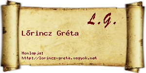 Lőrincz Gréta névjegykártya